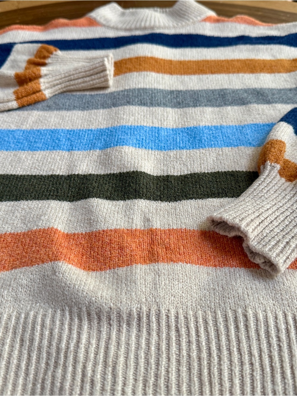 Y2K St. John's Bay Striped Mock Neck Button-Back Sweater Size M - Picture 3 of 7